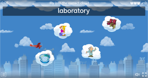 Places at School ESL Vocabulary Airplane Game