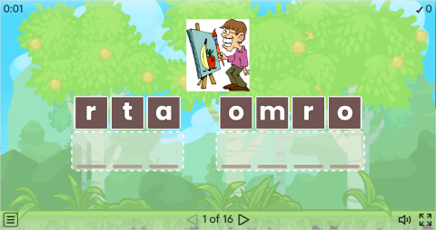 Places at School Vocabulary ESL Interactive Anagram