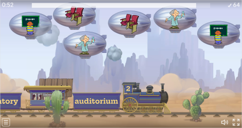 Places at School ESL Vocabulary Balloon Pop Game