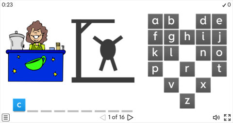 Places at School ESL Interactive Hangman Game