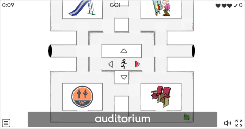 Places at School ESL Vocabulary Maze Chase Game