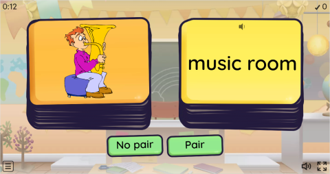 Places at School ESL Pair or No Pair Worksheet