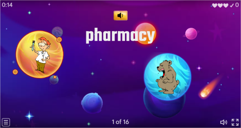 Places In A City ESL Vocabulary Flying Fruit Game