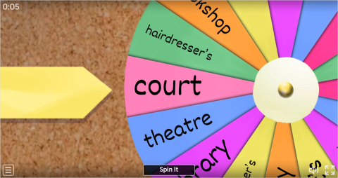 Places In A City Interactive Spin The Wheel Worksheet