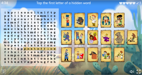 Places In A City ESL Interactive Wordsearch Puzzle