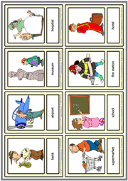 Places in a City ESL Printable Vocabulary Learning Cards