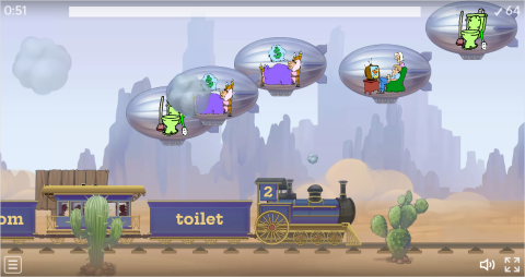 Places in a House ESL Vocabulary Balloon Pop Game