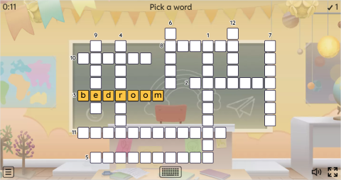 Places in a House ESL Interactive Crossword Puzzle