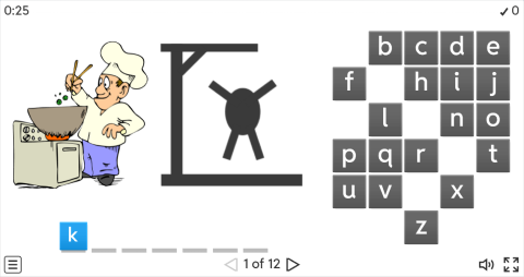 Places in a House ESL Interactive Hangman Game
