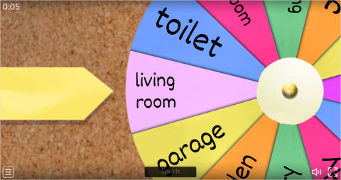 Places in a House Interactive Spin The Wheel Worksheet