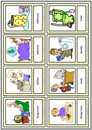 places in a house esl vocabulary worksheets