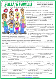 Present Simple Daily Routines ESL Gap Fill Exercise Worksheet