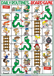 Daily Routines ESL Printable Board Game