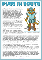 Puss in Boots ESL Reading Text Worksheet For Kids
