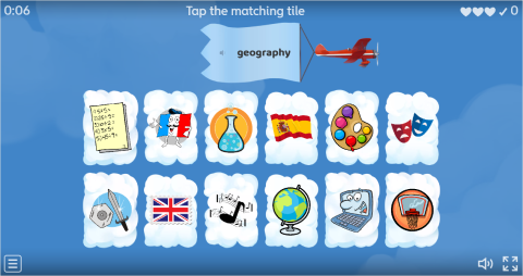 School Subjects Interactive Find The Match Worksheet
