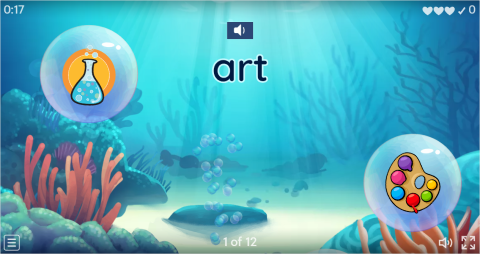 School Subjects ESL Vocabulary Flying Fruit Game