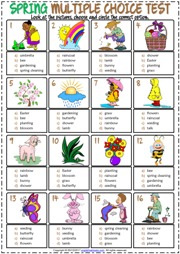 Seasons Vocabulary ESL Multiple Choice Tests For Kids