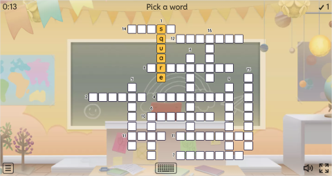 Shapes ESL Interactive Crossword Puzzle