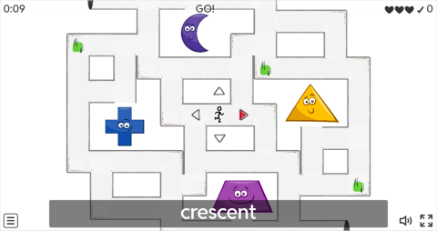 Shapes ESL Vocabulary Maze Chase Game