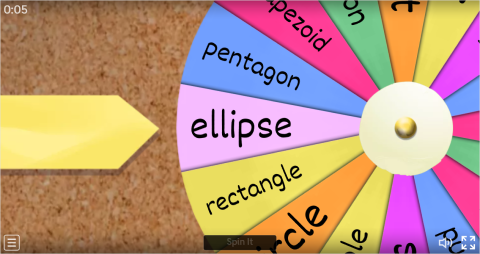 Shapes ESL Interactive Spin The Wheel Worksheet