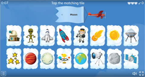 Space ESL Interactive Find The Match Worksheet