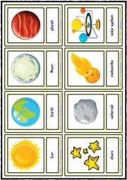 Space Vocabulary ESL Printable Learning Cards For Kids