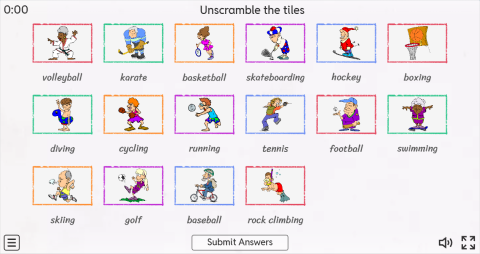 Sports ESL Interactive Match Up Worksheet