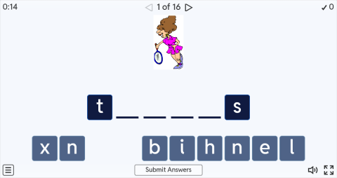 Sports ESL Interactive Spell The Word Worksheet