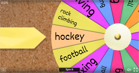 Sports ESL Interactive Spin The Wheel Worksheet
