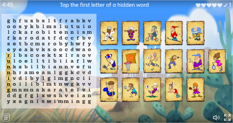 Sports Vocabulary ESL Interactive Wordsearch Puzzle