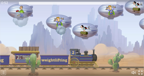 Sports ESL Vocabulary Balloon Pop Game