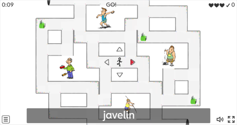 Sports ESL Vocabulary Maze Chase Game