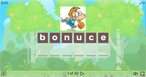 Sports Verbs Vocabulary ESL Interactive Anagram