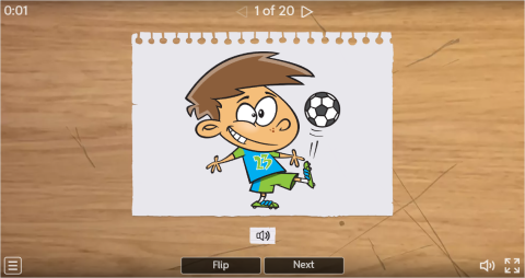 Sports Verbs ESL Interactive Vocabulary Flashcards