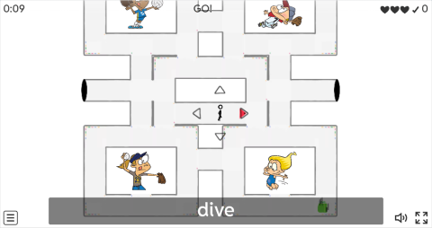 Sports Verbs ESL Vocabulary Maze Chase Game