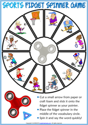 Sports ESL Printable Fidget Spinner Game For Kids