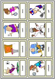 Sports ESL Printable Vocabulary Learning Cards For Kids