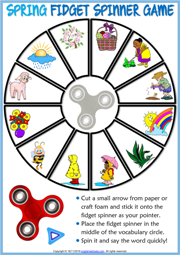 Spring ESL Printable Fidget Spinner Game For Kids