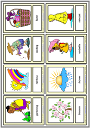 Spring ESL Printable Vocabulary Learning Cards For Kids