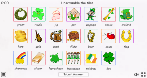 St. Patrick's Day ESL Interactive Match Up Worksheet