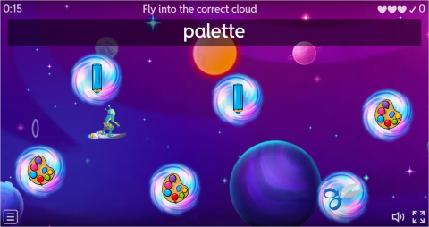 Stationery Objects ESL Vocabulary Airplane Game