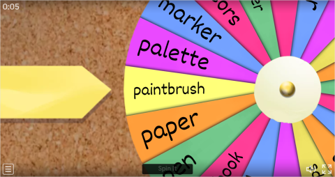 Stationery Objects Interactive Spin The Wheel Worksheet