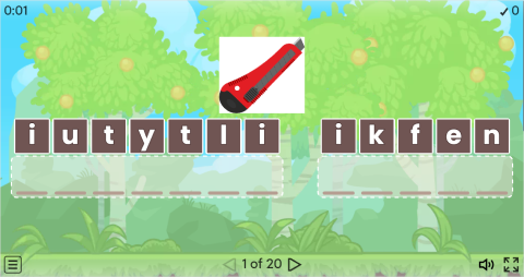 Stationery Objects Vocabulary ESL Interactive Anagram