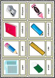 Stationery Objects ESL Printable Vocabulary Learning Cards
