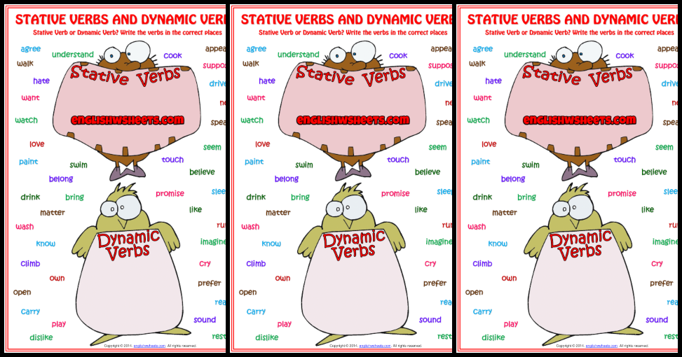Stative Verbs ESL Printable Worksheets And Exercises