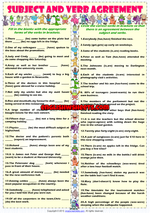 subject-verb-agreement-worksheets