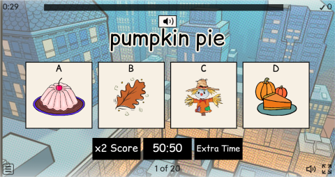 Thanksgiving ESL Interactive Vocabulary Quiz Show
