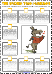 The Bremen Town Musicians ESL Sequencing the Story Worksheet