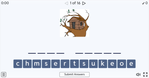 Types of Houses Interactive Spell The Word Worksheet