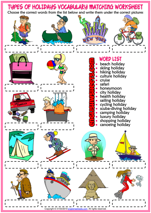 holiday-types-esl-matching-exercise-worksheet-for-kids